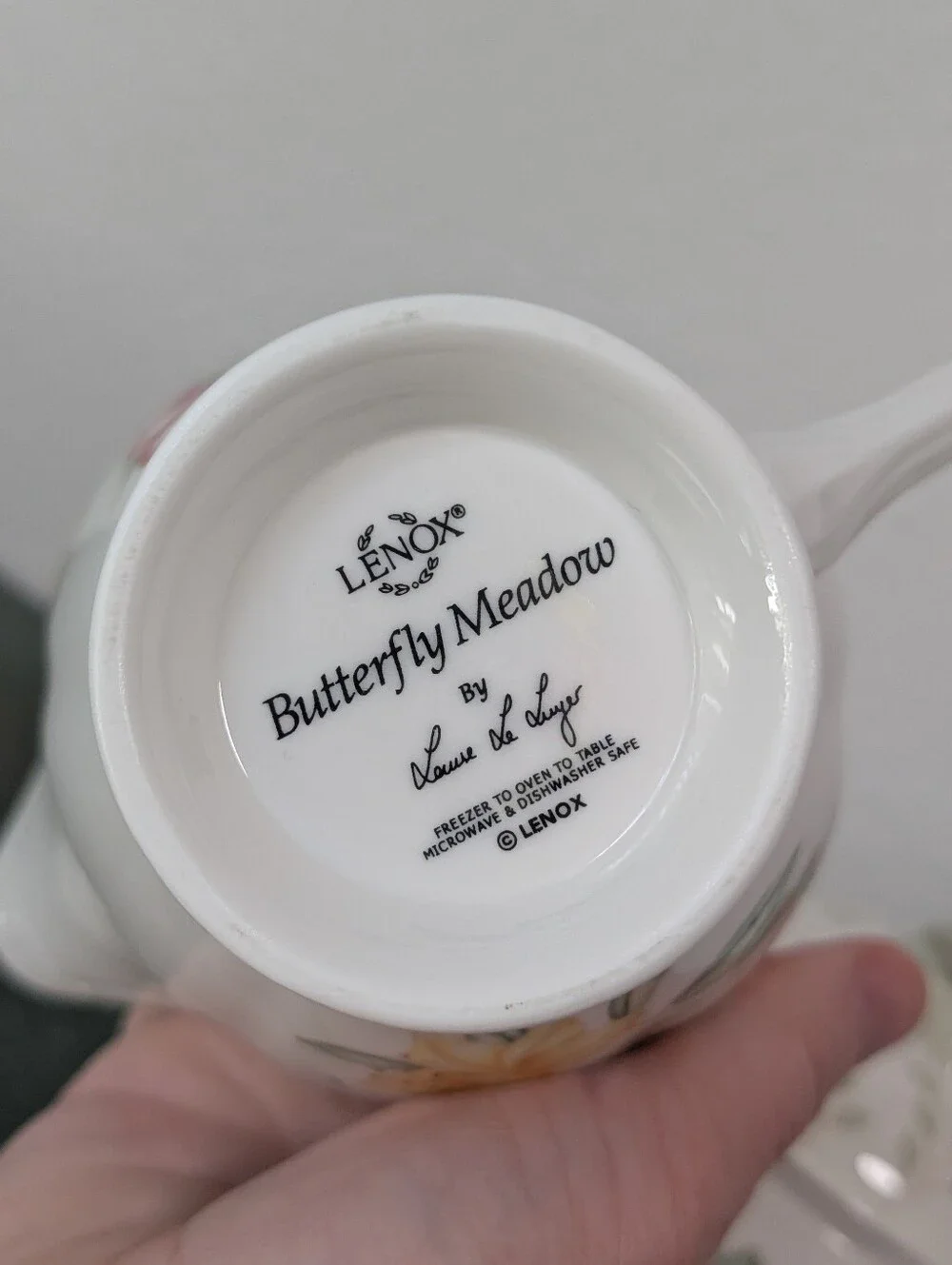 Vintage Lenox Butterfly Meadow Creamer and Lidded Sugar Louise Le Luyer Floral